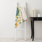 Yellow Daisy Flower Pattern Sherpa Deken (In situ)