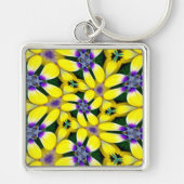 Yellow Daisy Flower Pattern Sleutelhanger (Voorkant)