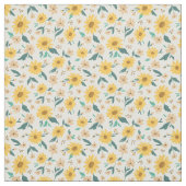 Yellow Daisy Flower Pattern Stof (Swatch)