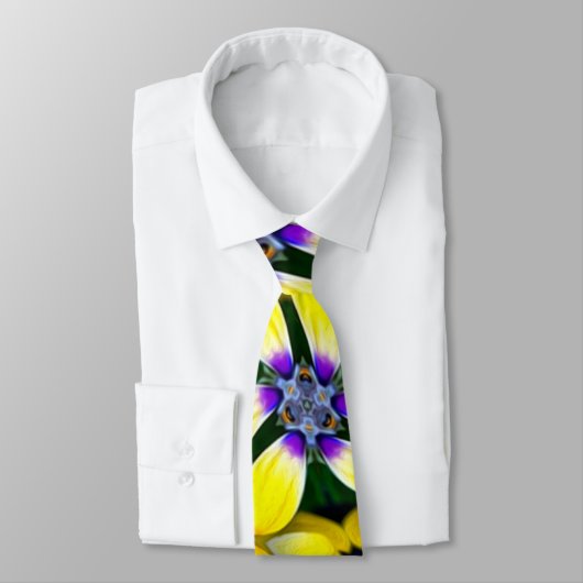 Yellow Daisy Flower Pattern Stropdas (Gebonden)