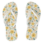 Yellow Daisy Flower Pattern Teenslippers (Voetbed)