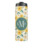 Yellow Daisy Flower Pattern Thermosbeker (Voorkant)