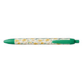 Yellow Daisy Flower Pattern Zwarte Inkt Pen (Achterkant)