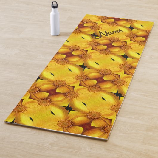 Yellow Daisy Flower Petals Patroon gepersonaliseer Yogamat (In situ)