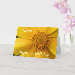 Yellow Daisy Flower Petals persoonlijk gepersonali Kaart