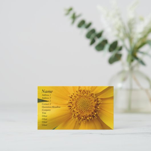 Yellow Daisy Flower Petals Visitekaartje (Staand voorkant)