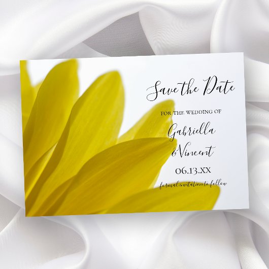 Yellow Daisy Flower Petals Weddenschap Save the Da Date