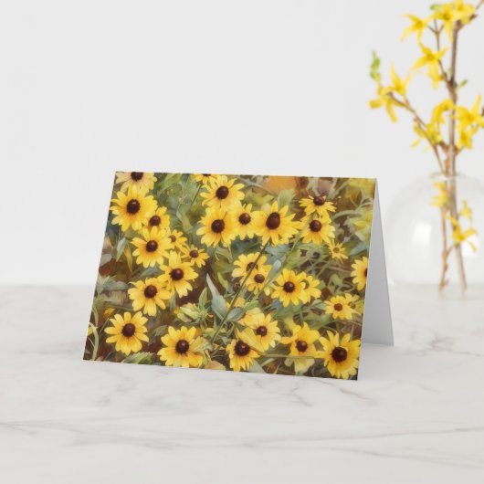 Yellow Daisy Flowers Art Blank Note Kaart (Gele Bloem)