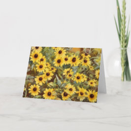 Yellow Daisy Flowers Art Blank Note Kaart