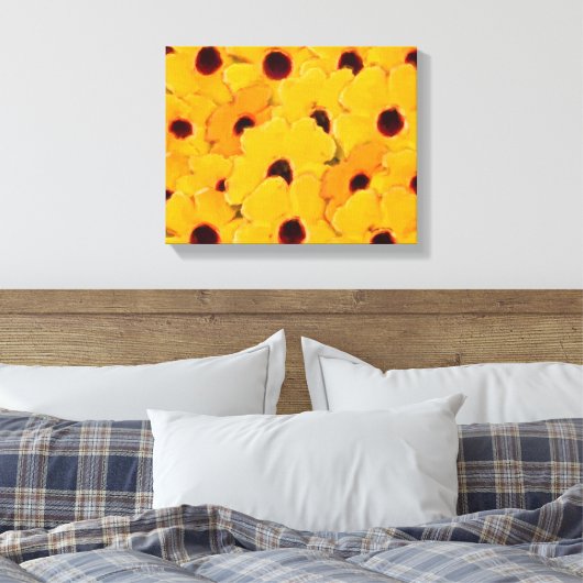 Yellow Daisy Flowers Art Canvas Afdruk (Insitu (Slaapkamer))