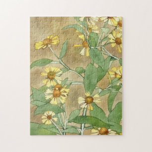 Yellow Daisy Flowers Garden stijl kunst Legpuzzel