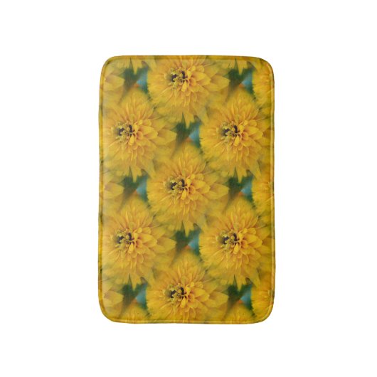 Yellow Daisy Flowers Pattern Badmat (Voorkant Verticaal)
