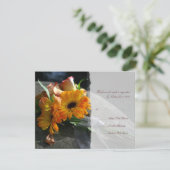 Yellow Daisy Flowers Wedding RSVP Kaartje (Staand voorkant)
