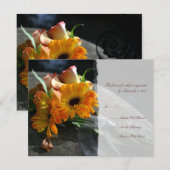 Yellow Daisy Flowers Wedding RSVP Kaartje (Voorkant / Achterkant)
