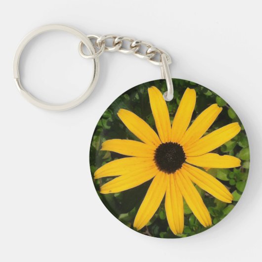 Yellow Daisy Foto Sleutelhanger (Voorkant)