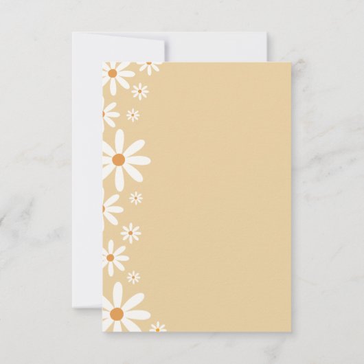 Yellow Daisy Girl 1st Birthday Flower Theme Bedankkaart (Achterkant)