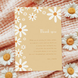 Yellow Daisy Girl 1st Birthday Flower Theme Bedankkaart