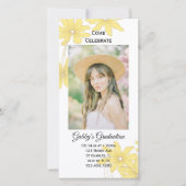 Yellow Daisy Graduation Party nodigt fotokaart uit (Voorkant)