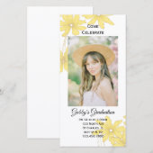 Yellow Daisy Graduation Party nodigt fotokaart uit (Voorkant / Achterkant)