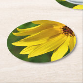 Yellow Daisy Helenium Ronde Kartonnen Onderzetter (Gebogen)