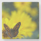 Yellow Daisy Helenium Stenen Onderzetter (Voorkant)