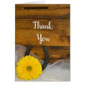 Yellow Daisy Hoefijzer Western bruiloft Dank je (Voorkant)