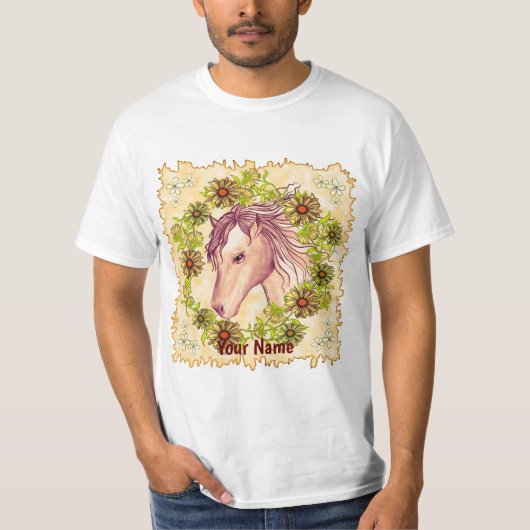 Yellow Daisy Horse T-Shirt (Voorkant)