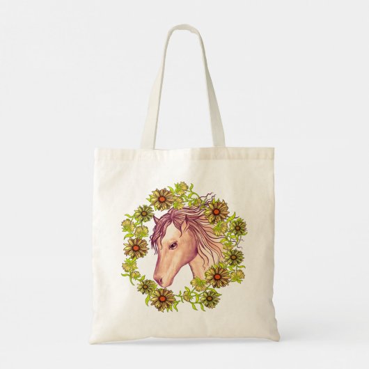 Yellow Daisy Horse Tote Bag (Achterkant)