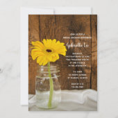 Yellow Daisy in Mason Jar Country Vrijgezellenfees Kaart (Voorkant)