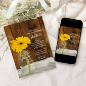Yellow Daisy in Mason Jar Country Vrijgezellenfees Kaart
