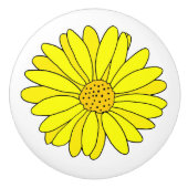 Yellow Daisy Keramische Knop (Voorkant)