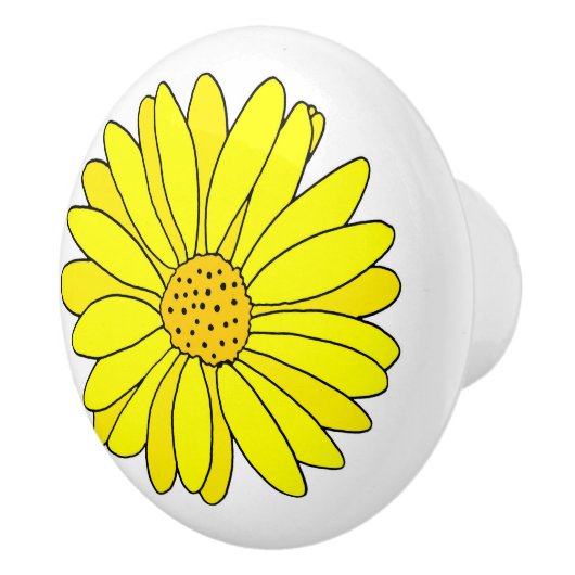 Yellow Daisy Keramische Knop (Rechts)
