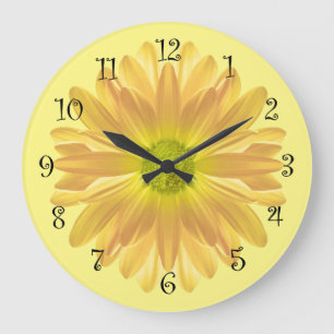 Yellow Daisy Kitchen Clock Grote Klok