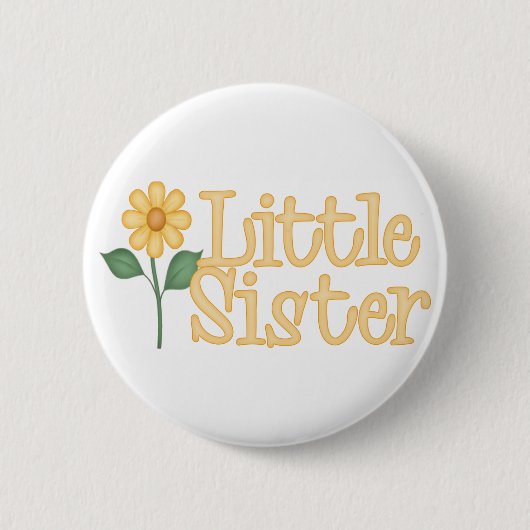 Yellow Daisy Little Sister Ronde Button 5,7 Cm (Voorkant)