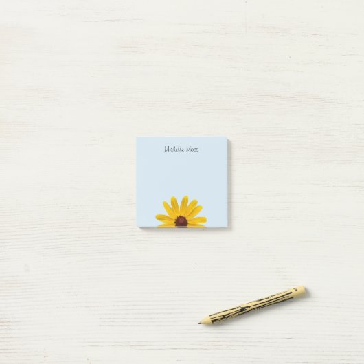 Yellow Daisy Monogram Flower Post-it® Notes (Op bureau)