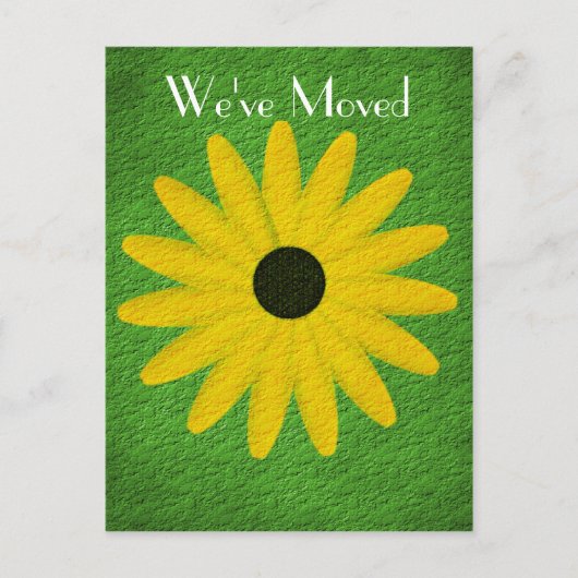 Yellow Daisy New Address Floral Art Briefkaart (Voorkant)