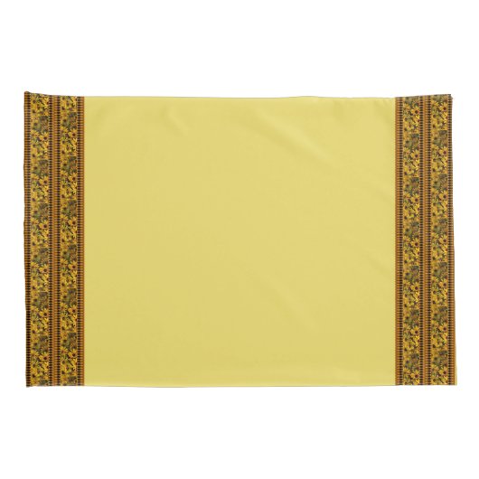 Yellow Daisy Pattern Kussensloop Set (Achterkant-Rechts)