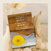 Yellow Daisy Pearls Barn Wedding Save the Date Kaart