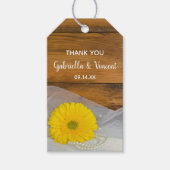 Yellow Daisy Pearls country Barn Wedding for Label Cadeaulabel (Voorkant)