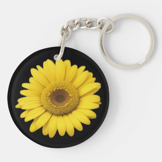 Yellow Daisy Petals Sleutelhanger (Achterkant)