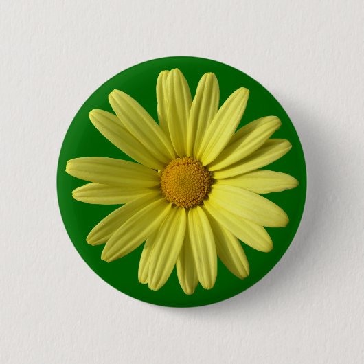 Yellow Daisy Ronde Button 5,7 Cm (Voorkant)