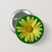 Yellow Daisy Ronde Button 5,7 Cm (Voorkant /achterkant)