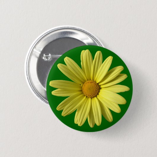 Yellow Daisy Ronde Button 5,7 Cm (Voorkant /achterkant)