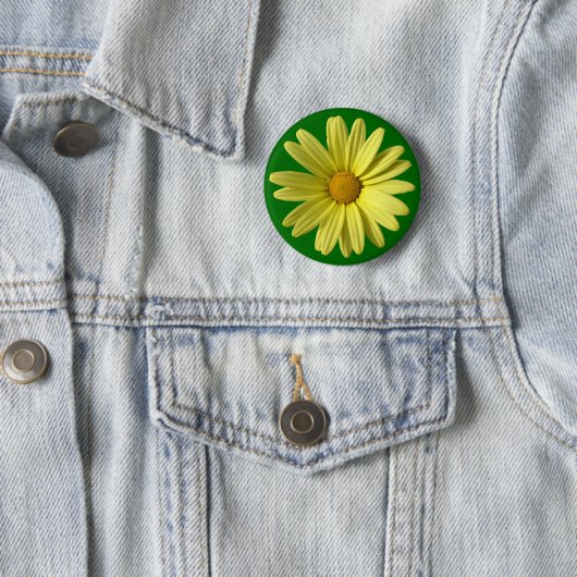 Yellow Daisy Ronde Button 5,7 Cm (In situ)