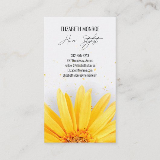 Yellow Daisy Salon Visitekaartje (Achterkant)