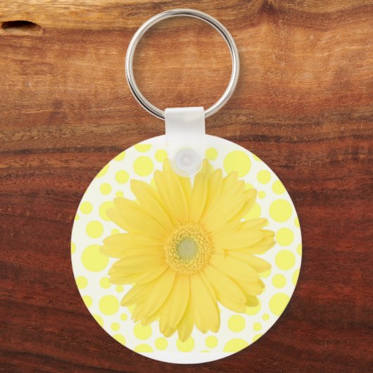 Yellow Daisy Sleutelhanger (Achterkant)