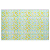 Yellow Daisy Turquoise White Gingham Stof (Yard (91,4 cm))