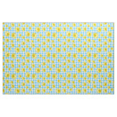 Yellow Daisy Turquoise White Gingham Stof (Fat Quarter)