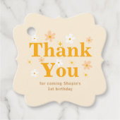 Yellow Daisy Verjaardag Dank u Bedankjes Labels (Voorkant)