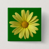 Yellow Daisy Vierkante Button 5,1 Cm (Voorkant)